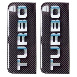 Turbo Number Plate Sticker Decal Badge Carbon 3D Resin Gel Domed