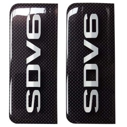 SDV6 Number Plate Sticker Decal Badge Carbon 3D Resin Gel Domed