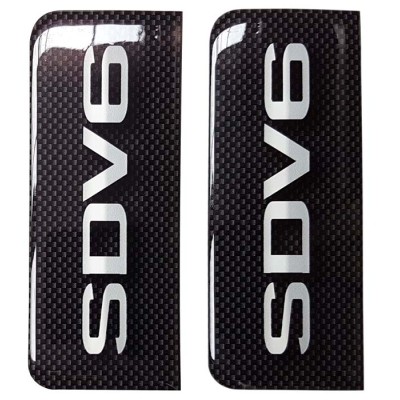 SDV6 Number Plate Sticker Decal Badge Carbon 3D Resin Gel Domed