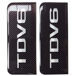 TDV6 Number Plate Sticker Decal Badge Carbon 3D Resin Gel Domed