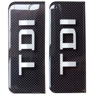 TDI Number Plate Sticker Decal Badge Carbon 3D Resin Gel Domed