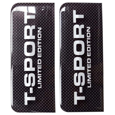 T-SPORT Number Plate Sticker Decal Badge Carbon 3D Resin Gel Domed