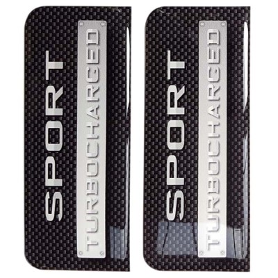 Sport Turbocharged Number Plate Sticker Decal Badge Carbon 3D Resin Gel Domed