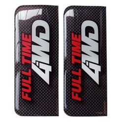 4WD Full Time Number Plate Sticker Decal Badge Carbon 3D Resin Gel Domed