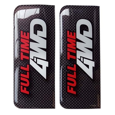 4WD Full Time Number Plate Sticker Decal Badge Carbon 3D Resin Gel Domed