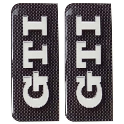 GTI Number Plate Sticker Decal Badge Carbon 3D Resin Gel Domed