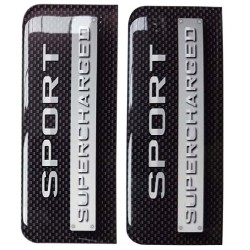 Sport Supercharged Number Plate Sticker Decal Badge Carbon 3D Resin Gel Domed