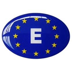 Spain Car Sticker Decal Badge Oval Spanish EU Euro Stars Resin Gel 3D Domed
