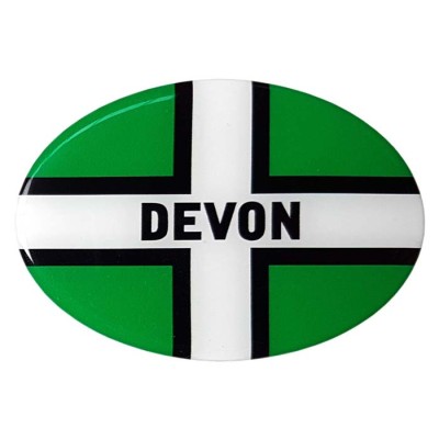 Devon Car Sticker Decal Badge Oval St. Petroc Flag Resin Gel 3D Domed