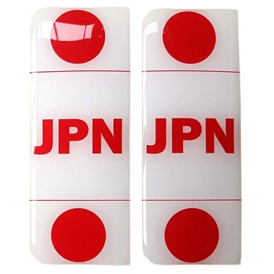 Japan Number Plate Sticker Decal Badge Japanese JPN Flags 3d Resin Gel Domed