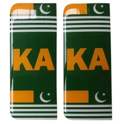 Kashmir Number Plate Sticker Decal Badge Kashmiri Flags 3d Resin Gel Domed