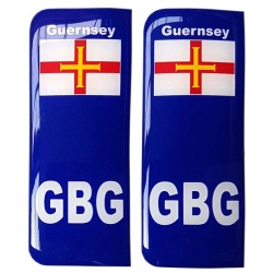 Guernsey Number Plate Sticker Decal Badge Bailiwick of Guernsey Flag 3d Resin Gel Domed