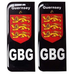 Guernsey Number Plate Sticker Decal Badge Coat of Arms Flag 3d Resin Gel Domed