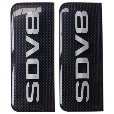 SDV8 Number Plate Sticker Decal Badge Carbon 3D Resin Gel Domed