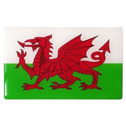 Wales Welsh Cymru Flag Sticker Decal Badge 3d Resin Gel Domed 1 Pack 104mm x 64mm