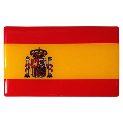 Spain Spanish España Flag Sticker Decal Badge 3d Resin Gel Domed 1 Pack 104mm x 64mm