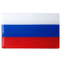 Russia Russian Flag Sticker Decal Badge 3d Resin Gel Domed 1 Pack 104mm x 64mm