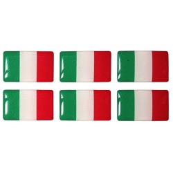 Italy Italian il Tricolore Flag Sticker Decal Badge 3d Resin Gel Domed 6 Pack 26mm x 16mm
