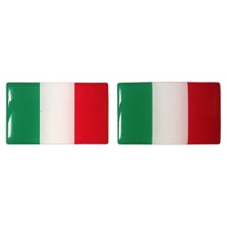 Italy Italian il Tricolore Flag Sticker Decal Badge 3d Resin Gel Domed 2 Pack 52mm x 32mm