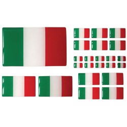 Italy Italian il Tricolore Flag Sticker Decal Badge 3d Resin Gel Domed Mixed Pack