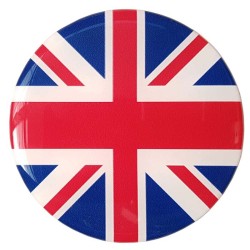 Union Jack British Flag Round Sticker Decal Badge 3d Resin Gel Domed 75mm