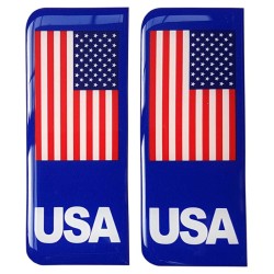 USA Number Plate Sticker Decal Badge American Flag 3d Resin Gel Domed
