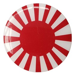 Japan Rising Sun Flag Round Sticker Decal Badge 3d Resin Gel Domed 80mm