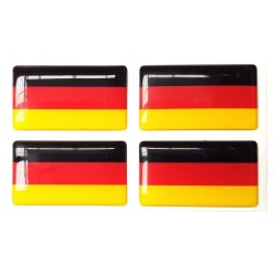 Germany German Deutschland Flag Sticker Decal Badge 3d Resin Gel Domed 4 Pack 35mm x 20mm