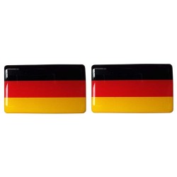 Germany German Deutschland Flag Sticker Decal Badge 3d Resin Gel Domed 2 Pack 52mm x 32mm