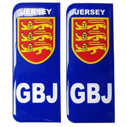 Jersey Number Plate Sticker Decal Badge GBJ Coat of Arms Flag 3d Resin Gel Domed