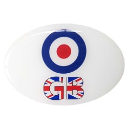 GB Moped Scooter Sticker Decal Oval Badge Mod Target Union Jack Resin Gel 3D Domed (Medium)