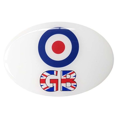 GB Moped Scooter Sticker Decal Oval Badge Mod Target Union Jack Resin Gel 3D Domed (Medium)