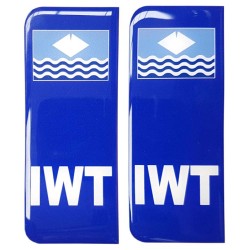 Isle of Wight Number Plate Sticker Decal IWT Flag Badge 3d Resin Gel Domed