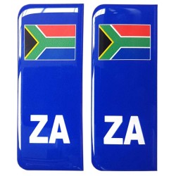South Africa Number Plate Blue Sticker Decal Badge RSA Flag ZA 3d Resin Gel Domed
