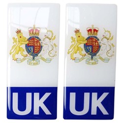 UK Number Plate Sticker Decal Badge United Kingdom Coat of Arms Crest 3d Resin Gel Domed