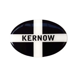Cornwall Car Sticker Decal Badge Oval Cornish Kernow St. Piran Flag Resin Gel 3D Domed Medium
