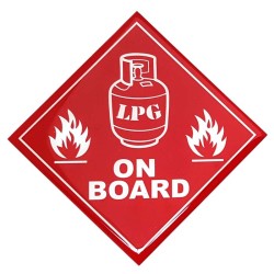 LPG Fuel On Board Sticker Decal Red Diamond Badge Resin Gel 3D Domed