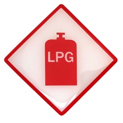 LPG Fuel On Board Sticker Decal White Diamond Badge Resin Gel 3D Domed