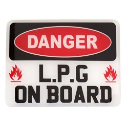 LPG Fuel On Board Danger Sticker Decal Badge Resin Gel 3D Domed
