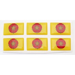 Lancashire County Flag Red Rose Sticker Decal Badge 3d Resin Gel Domed 6 Pack 26mm x 16mm