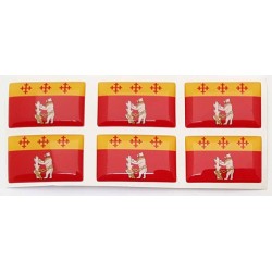 Warwickshire County Flag Sticker Decal Badge 3d Resin Gel Domed 6 Pack 26mm x 16mm