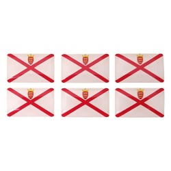 Jersey Flag Sticker Decal Bailiwick Channel Island Badge 3d Resin Gel Domed 6 Pack 26mm x 16mm