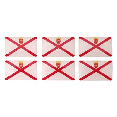 Jersey Flag Sticker Decal Bailiwick Channel Island Badge 3d Resin Gel Domed 6 Pack 26mm x 16mm