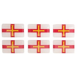 Guernsey Flag Sticker Decal Bailiwick Channel Island Badge 3d Resin Gel Domed 6 Pack 26mm x 16mm