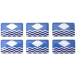 Isle Of Wight Flag Sticker Decal Badge 3d Resin Gel Domed 6 Pack 26mm x 16mm