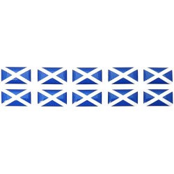 Scotland Scottish Saltire Flag Sticker Decal Badge 3d Resin Gel Domed 10 Pack 14mm x 8mm