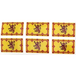 Scotland Scottish Lion Flag Sticker Decal Badge 3d Resin Gel Domed 6 Pack 26mm x 16mm