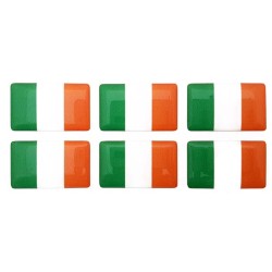 Ireland Irish Eire Flag Sticker Decal Badge 3d Resin Gel Domed 6 Pack 26mm x 16mm
