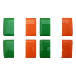 Ireland Irish Eire Flag Sticker Decal Badge 3d Resin Gel Domed 4 Pack 35mm x 20mm