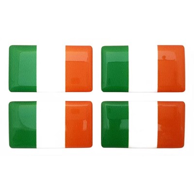 Ireland Irish Eire Flag Sticker Decal Badge 3d Resin Gel Domed 4 Pack 35mm x 20mm